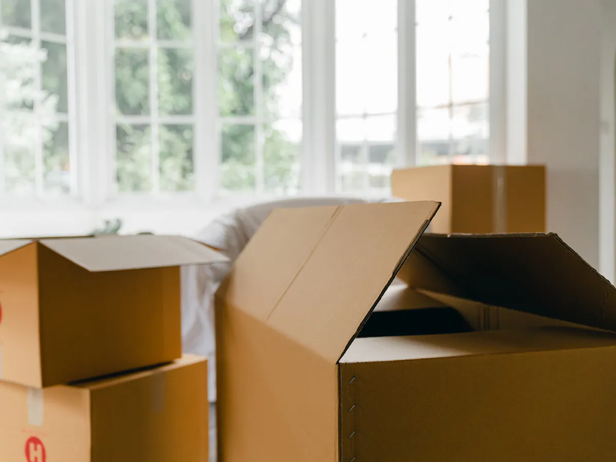Boîtes de rangement pour un service de désencombrement